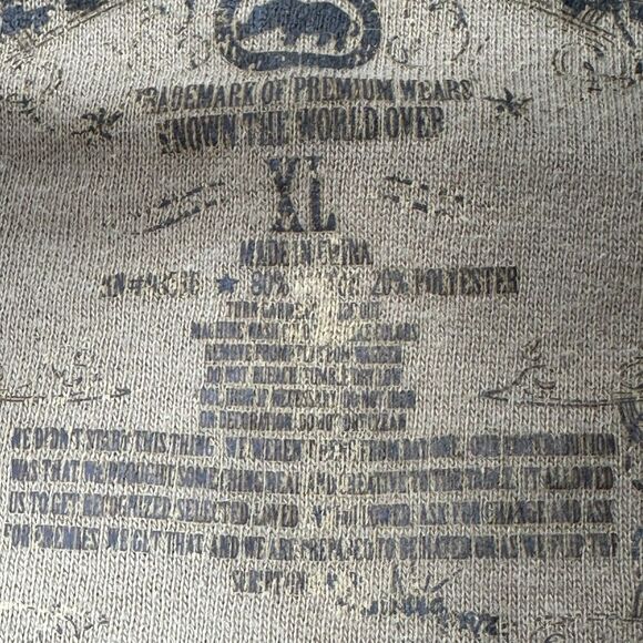 Vintage Ecko Unltd Mens Full Zip Jacket XL Tan Y2K Grafitti Grunge Rhino Baggy - Picture 10 of 12